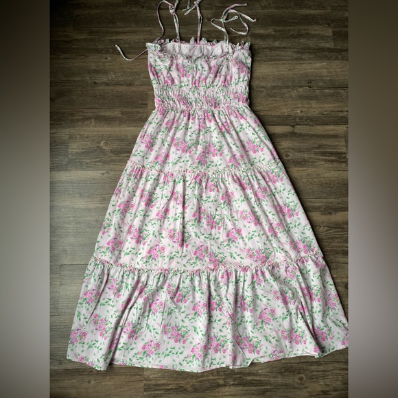 Mi ami for Francesca's Women’s Pink Floral Midi Dress Size M - Picture 7 of 7